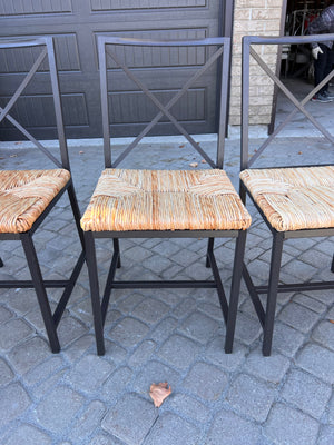 4 IKEA Wicker Seat Dining Chairs