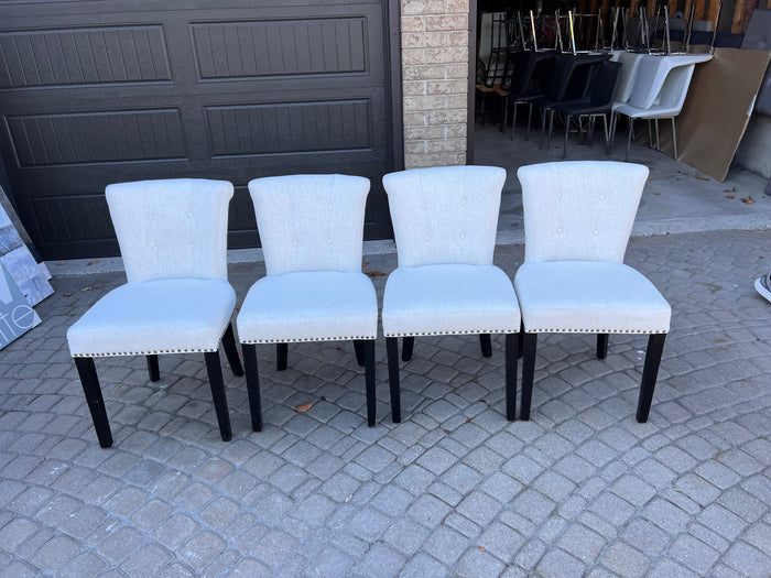 4 Cream/Beige Upholstered Dining Chairs