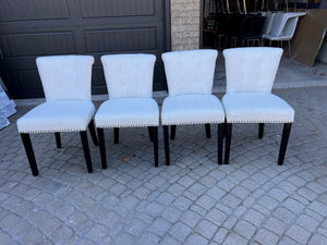 4 Cream/Beige Upholstered Dining Chairs