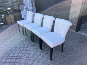 4 Cream/Beige Upholstered Dining Chairs