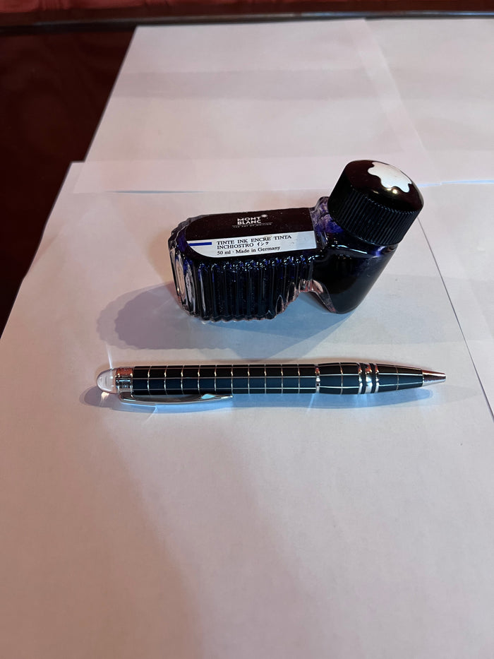 Mont Blanc Starwalker Ballpoint Pen + Mont Blanc Tint Ink- Blue Lot