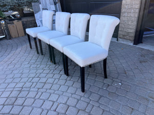 4 Cream/Beige Upholstered Dining Chairs