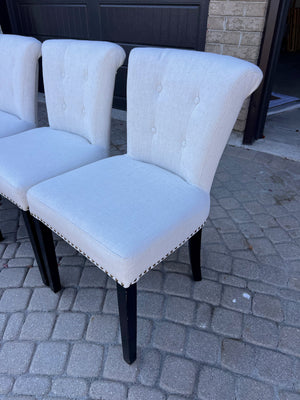 4 Cream/Beige Upholstered Dining Chairs