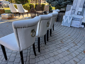 4 Cream/Beige Upholstered Dining Chairs