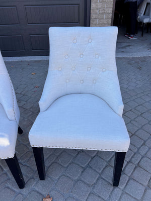 2 Cream/Beige Upholstered Accent Chairs
