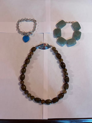 Necklace + 2 Bracelets Sterling Silver Clasps Lot