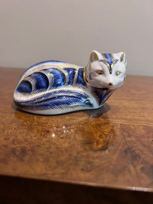 Royal Crown Derby Blue Arctic Fox Paperweight
