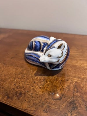 Royal Crown Derby Blue Arctic Fox Paperweight