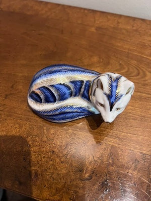 Royal Crown Derby Blue Arctic Fox Paperweight