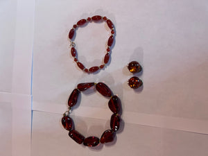 2 Bracelets + Matching Earrings, 14k Gold Clasps