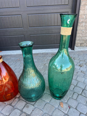 3 Glass Floor Vases Lot