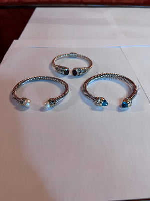 3 Women's Sterling Silver Bracelets Lot