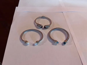 3 Women's Sterling Silver Bracelets Lot