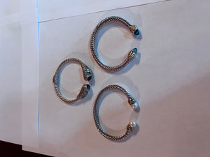 3 Women's Sterling Silver Bracelets Lot