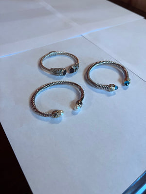 3 Women's Sterling Silver Bracelets Lot