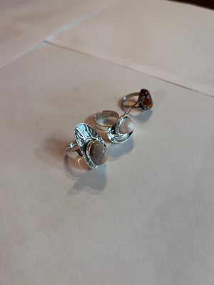 3 Sterling Silver Rings Lot