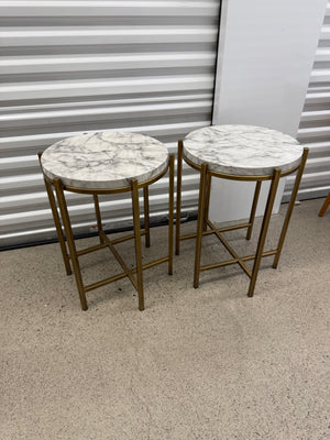 *BRAND NEW Pair of Sunpan Sona Side Tables- faux marble (*Retail value $1,590)- 2