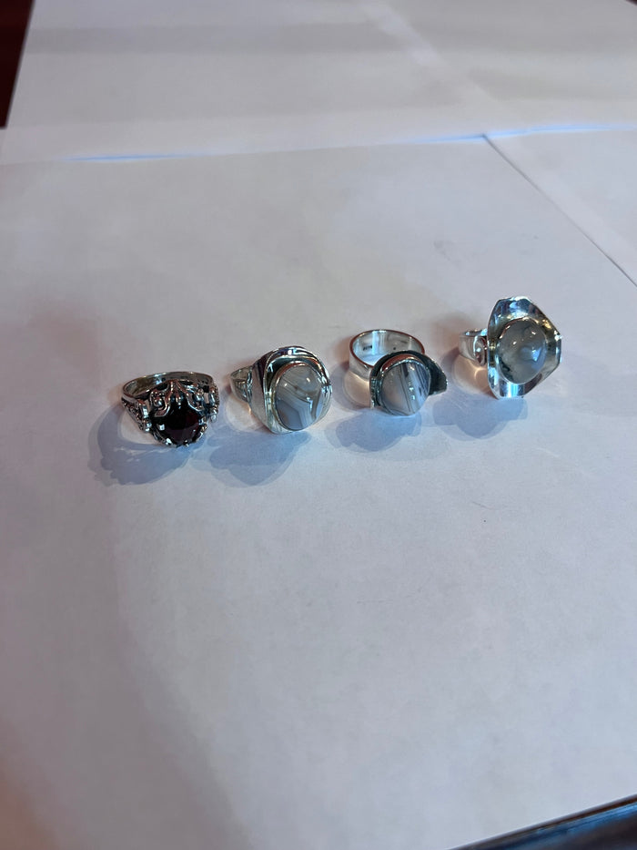 4 Sterling Silver Rings Lot