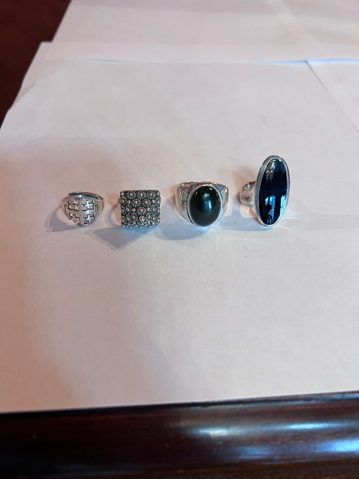 4 Sterling Silver Rings Lot