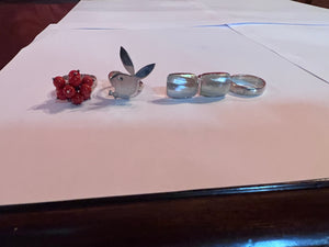 3 Sterling Silver Rings + Pair of Sterling Silver Cufflinks Lot