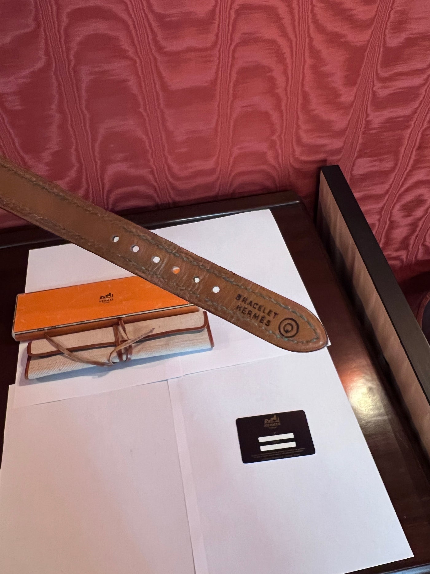 Women's Vintage Hermes Watch, Green Leather Band Circa 1989