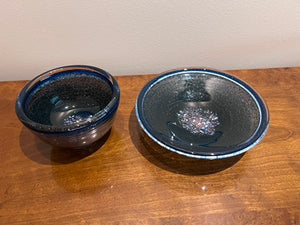 2 Small Kosta Boda "Cosmos" Crystal Bowls by B. Vallien