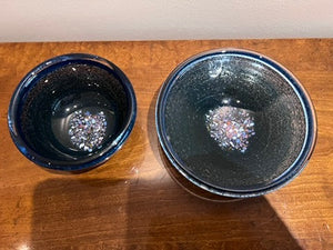 2 Small Kosta Boda "Cosmos" Crystal Bowls by B. Vallien