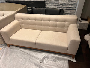 Beige Structube Upholstered Tufted Sofa