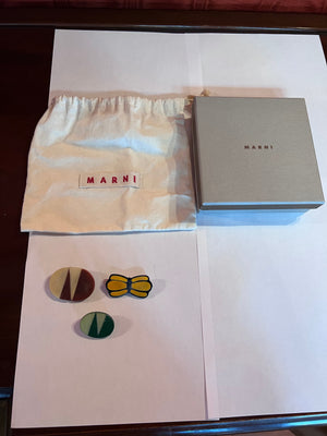 'Marni' Enamel Brooch- Lot of 3