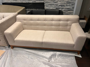 Beige Structube Upholstered Tufted Sofa