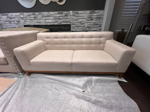 Beige Structube Upholstered Tufted Sofa