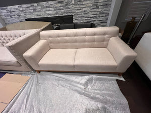 Beige Structube Upholstered Tufted Sofa