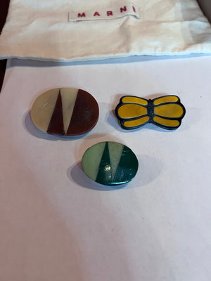 'Marni' Enamel Brooch- Lot of 3