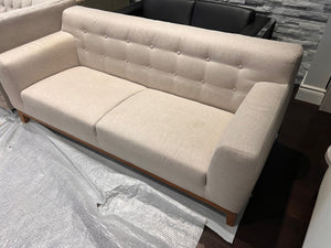 Beige Structube Upholstered Tufted Sofa