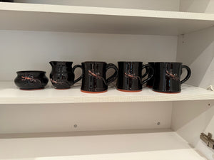 The Kilnworks POTTERY, St. Thomas. VI, 6 Mugs + Cream & Sugar