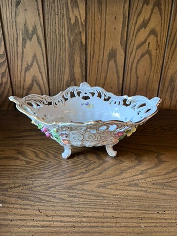 Carl Thieme Dresden Reticulated Footed Bowl