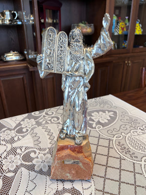 Isaac Jeheskel - Sterling Silver Sculpture Moses with the Ten Commandments