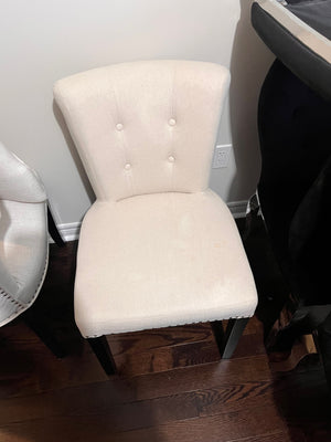 4 Beige/Cream Chairs (*condition noted)