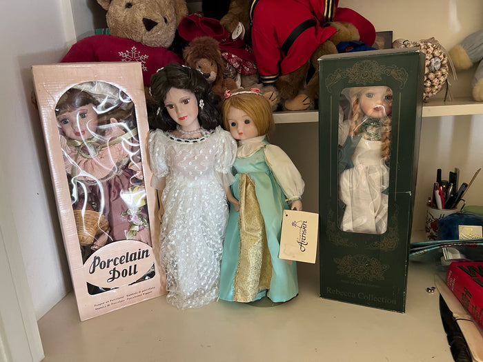 4 Vintage Porcelain Dolls