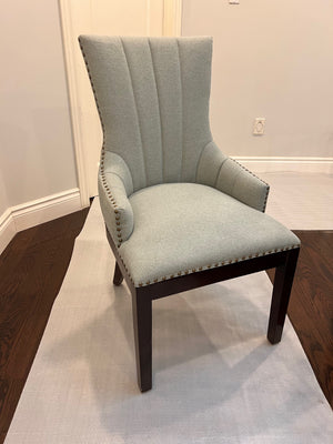 2 Light Blue/Grey Chairs w/Nailhead Trim