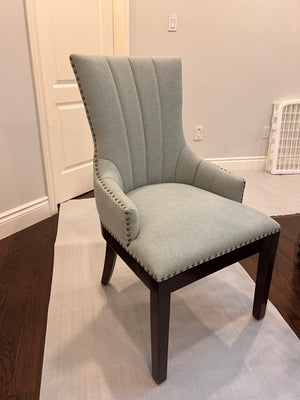 2 Light Blue/Grey Chairs w/Nailhead Trim