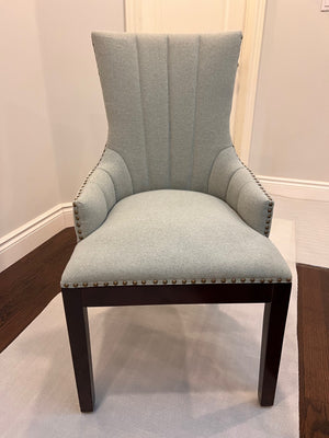 2 Light Blue/Grey Chairs w/Nailhead Trim