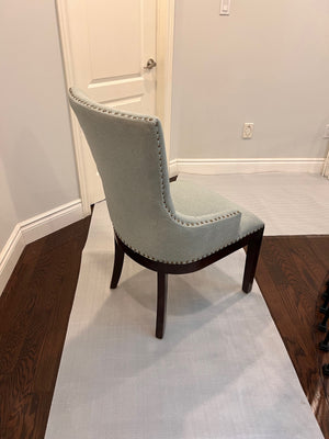 2 Light Blue/Grey Chairs w/Nailhead Trim