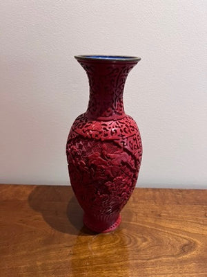 Vintage Chinese Red Cinnabar Vase