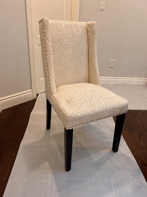 4 Cream Velvet Patterned Chairs (*AMAZING CONDITION!)