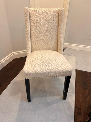 4 Cream Velvet Patterned Chairs (*AMAZING CONDITION!)