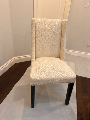 4 Cream Velvet Patterned Chairs (*AMAZING CONDITION!)