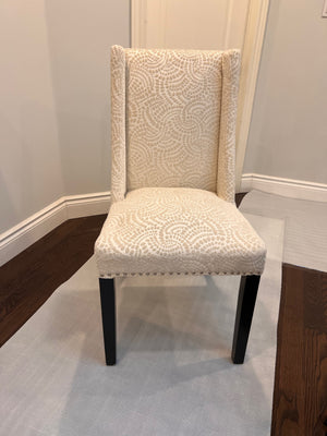 4 Cream Velvet Patterned Chairs (*AMAZING CONDITION!)