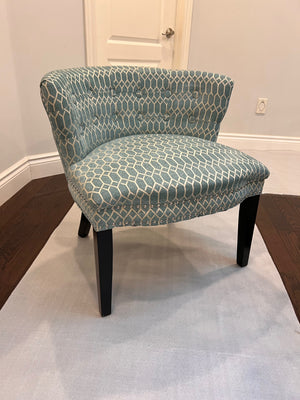 2 Aqua Blue Accent Chairs