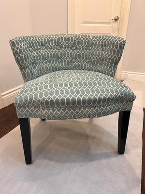 2 Aqua Blue Accent Chairs